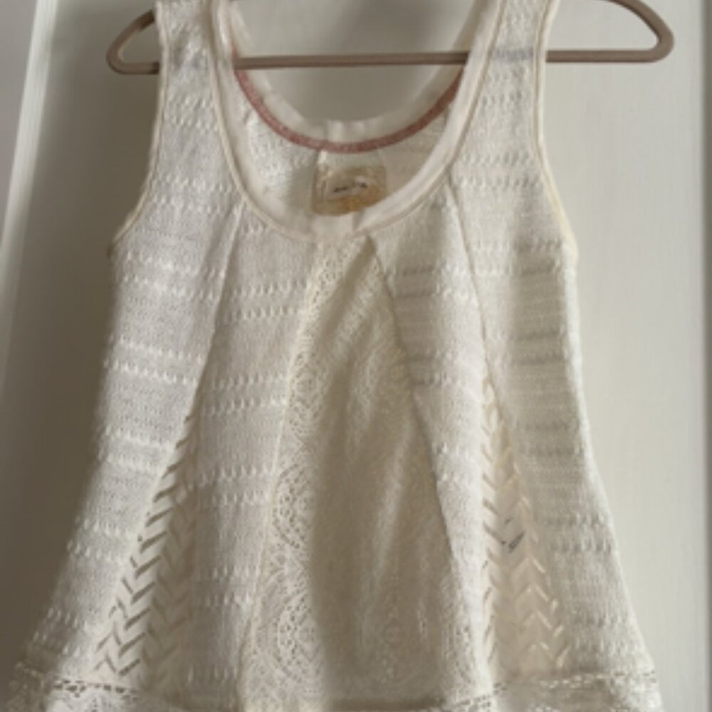 Meadow Rue Cream Cropped Tank Size S